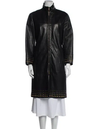 Pre-owned V2 Versace Classic Vintage 1990's Coat In Black