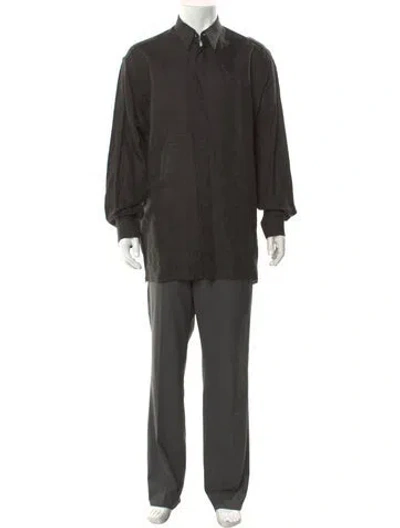 Pre-owned V2 Versace Classic Vintage 1990's Dress Shirt In Black