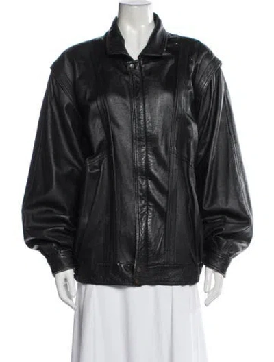 Pre-owned V2 Versace Classic Vintage 1990's Moto Jacket In Black