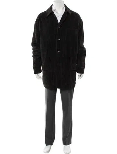 Pre-owned V2 Versace Classic Vintage 1990's Overcoat In Black