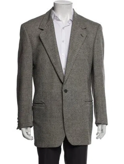 Pre-owned V2 Versace Classic Vintage 1990's Peacoat In Gray