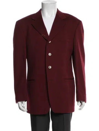 Pre-owned V2 Versace Classic Vintage 1990's Two-piece Blazer In Burgundy