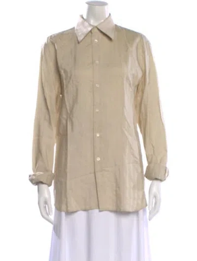 Pre-owned V2 Versace Classic Vintage 2000's Button-up Top In Neutral