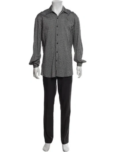 Pre-owned V2 Versace Classic Vintage 2000's Dress Shirt In Gray