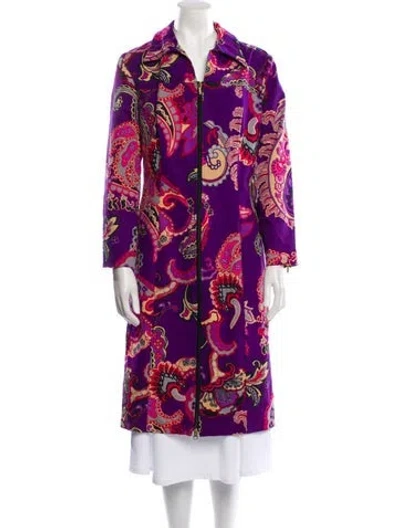 Pre-owned V2 Versace Classic Vintage 2000's Trench Coat In Purple