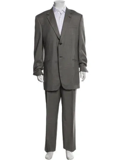 Pre-owned V2 Versace Classic Vintage 2000's Two-piece Suit In Gray