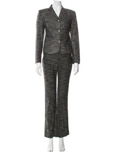 Pre-owned V2 Versace Classic Wool Striped Pantsuit In Gray