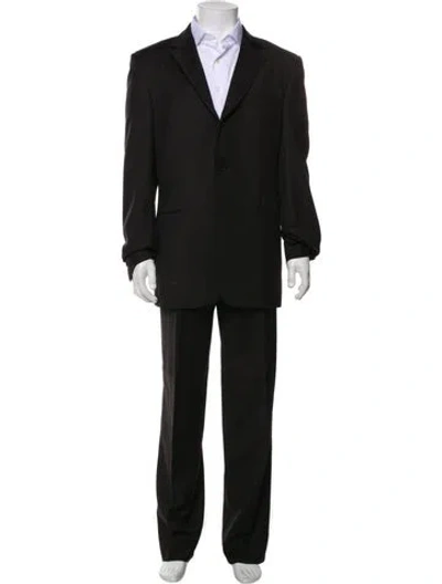 Pre-owned V2 Versace Classic Wool Striped Two-piece Suit In Black