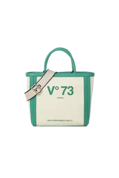 V73 - Shopping Bag Off White/green 73bs6us03 In Multi