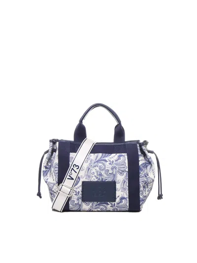 V73 Anemone Shopping Bag In Natural Blue