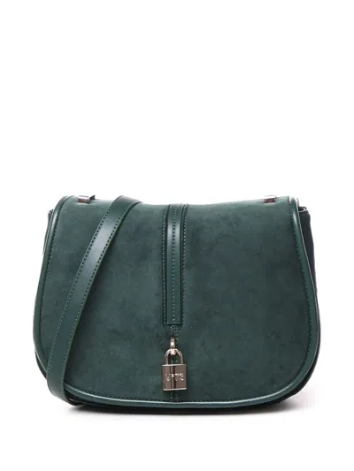 V73 Artemisia Shoulder Bag In Suede And Eco-leather In Green