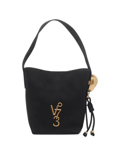V73 Azzurrite Logo-plaque Bucket Bag In Black