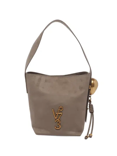 V73 Azzurrite Logo-plaque Bucket Bag In Gray