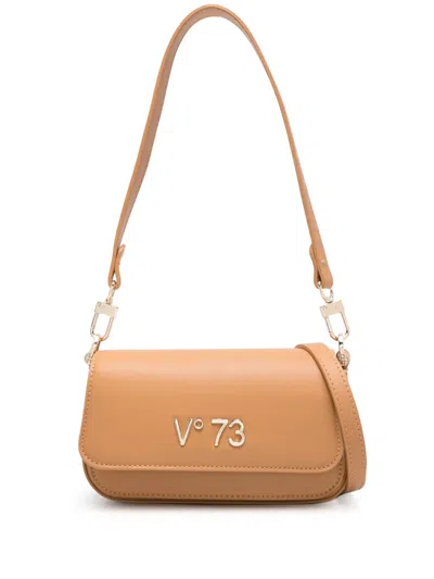 V73 Bamboo Logo-lettering Shoulder Bag In Brown