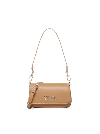 V73 Bamboo Shoulder Bag In Eco-leather In Cuir