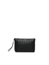 V73 Embossed-pattern Clutch In Black