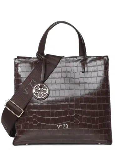V73 Blake Croc-effect Tote Bag In Brown