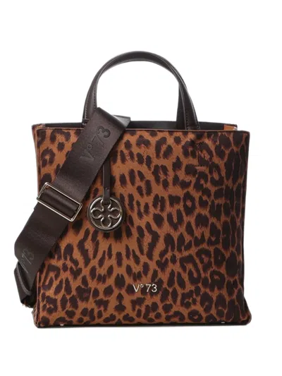 V73 Blake Leopard-print Tote Bag In Brown