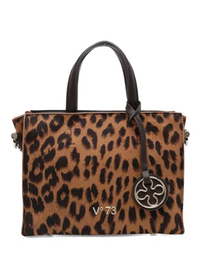 V73 Blake Leopard-print Tote Bag In Brown