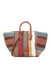 V73 Parrot Straw Tote Bag In Multicolour