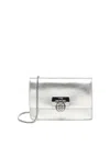 V73 Metallic Effect Chain Shoulder Bag In Silver