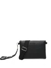 V73 Branded-strap Clutch Bag In Black