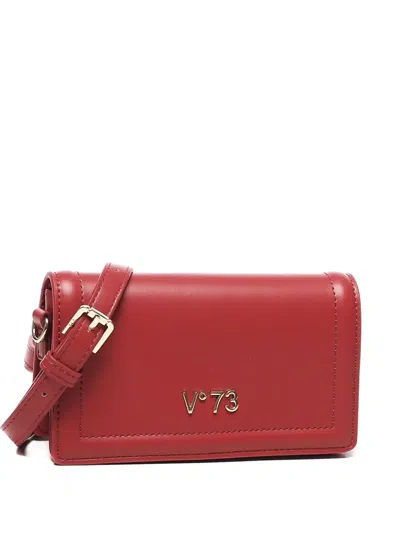 V73 Chain-strap Flap Shoulder Bag In Red