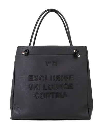 V73 Cortina Logo-embossed Tote Bag In Black