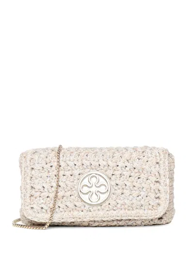 V73 Crochet-knit Greta Shoulder Bag In Neutral