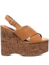 V73 Crossover Wedge Sandals In Brown