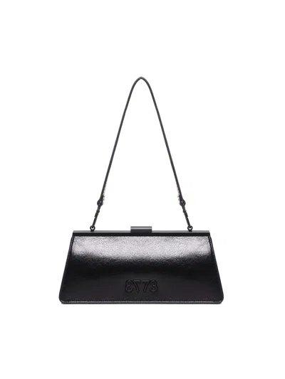 V73 Crow Sports Laminated Clutch Bag In Black