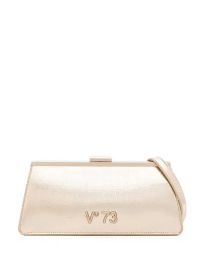 V73 Crow Sports Laminated Clutch Bag In Gold