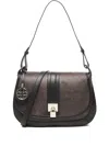 V73 Curved-flap Logo Shoulder Bag In Gray