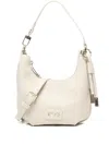 V73 Curved Zipped Shoulder Bag In White