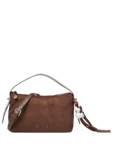 V73 Danielle Logo-embroidered Fringe-charm Shoulder Bag In Pink