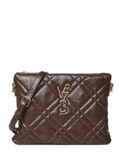 V73 Diaspro Quilted Logo-plaque Cross Body Bag In Brown