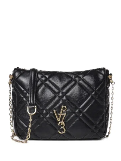 V73 Diaspro Quilted Logo-plaque Shoulder Bag In Black
