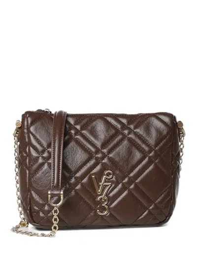 V73 Diaspro Quilted Logo-plaque Shoulder Bag In Brown
