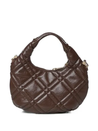 V73 Diaspro Quilted Logo-plaque Tote Bag In Brown