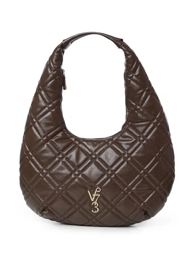 V73 Diaspro Quilted Shoulder Bag In Brown