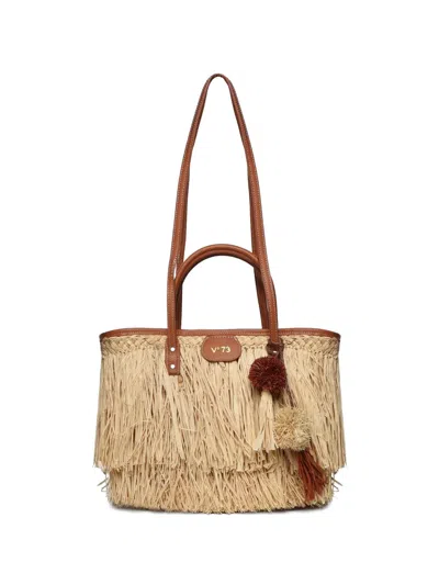 V73 Domitilla Fringe-trimmed Shoulder-bag In Orange