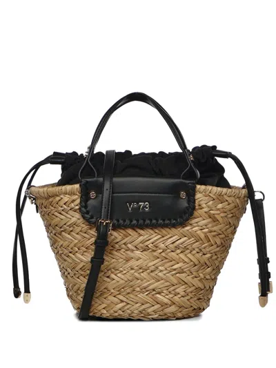 V73 Drawstring Tote Bag In Brown