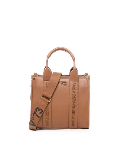 V73 Small Shopping Echo 73 Tote Bag In Leather Brown