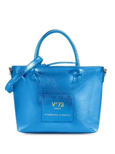 V73 Elly Metallic-effect Shoulder Bag In Blue