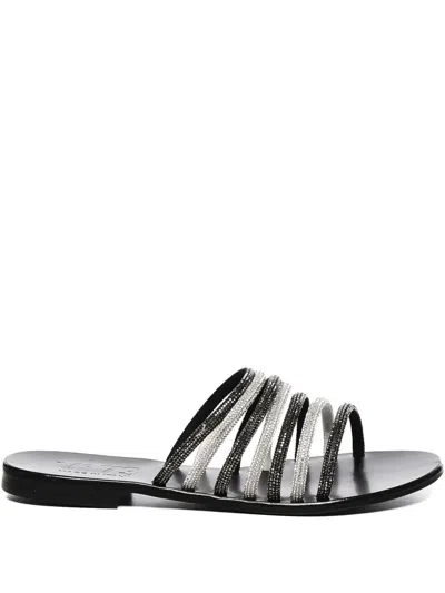 V73 Embellished Open-toe Flat Sandals