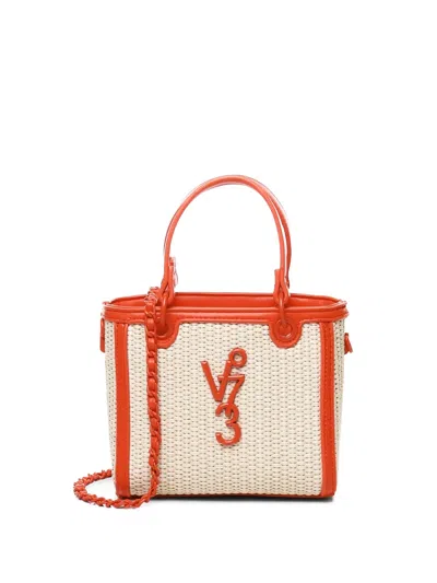 V73 Embossed Logo Satchel In Orange