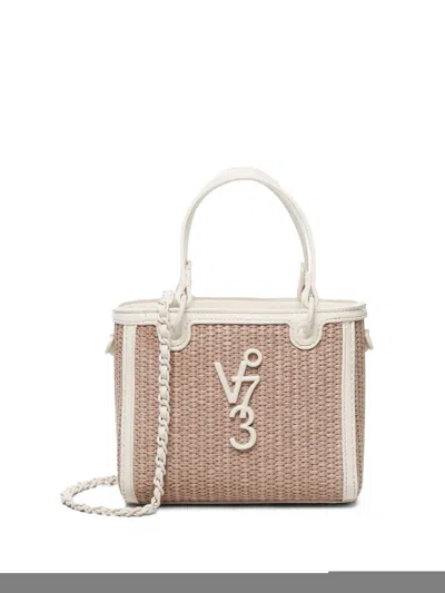 V73 Embossed Logo Satchel In White