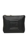 V73 Embossed Logo Zip-top Pouch In Black