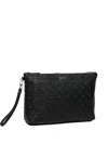V73 Embossed-pattern Clutch In Black