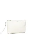 V73 Eugenia Embossed Zip-top Pouch In White